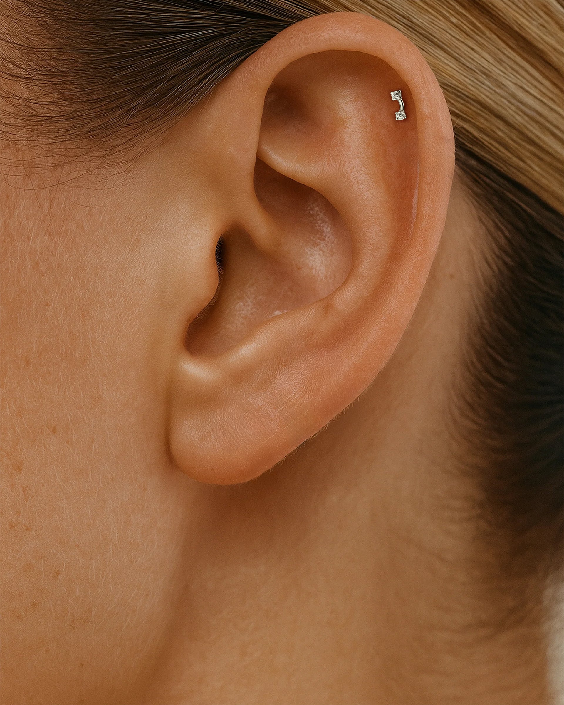 Curve Labret Stud in Silver — alternate view