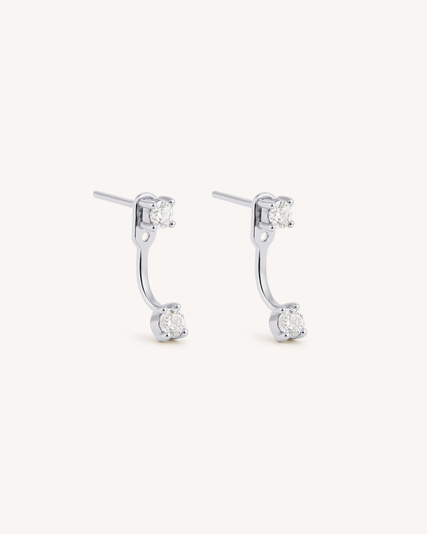 Diamond Front Back Earrings