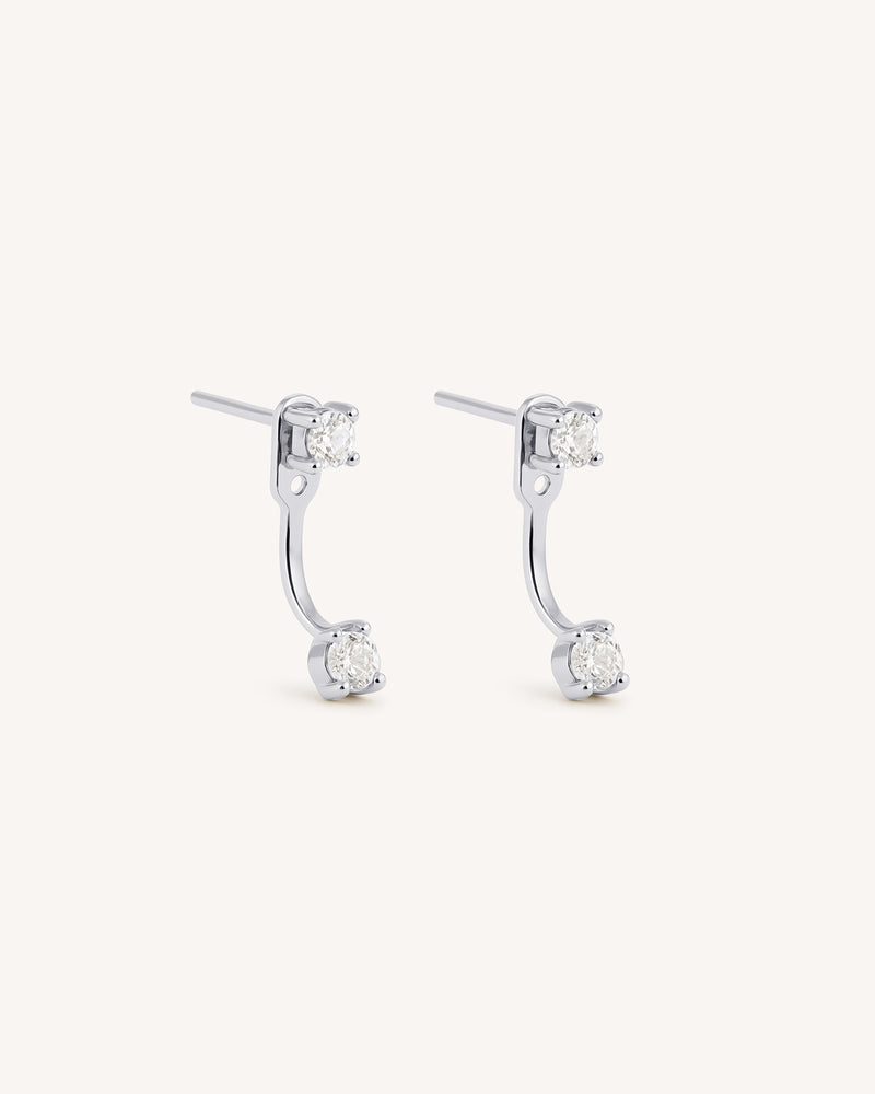 Diamond Front Back Earrings