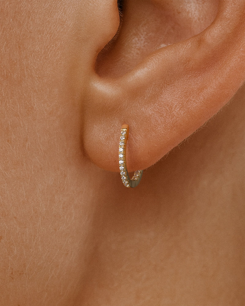 Medium Pave Hoops