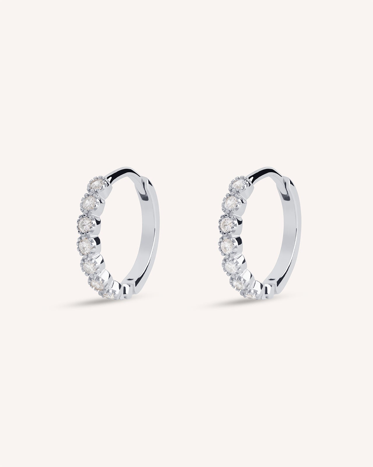 Milgrain Hoops in Silver