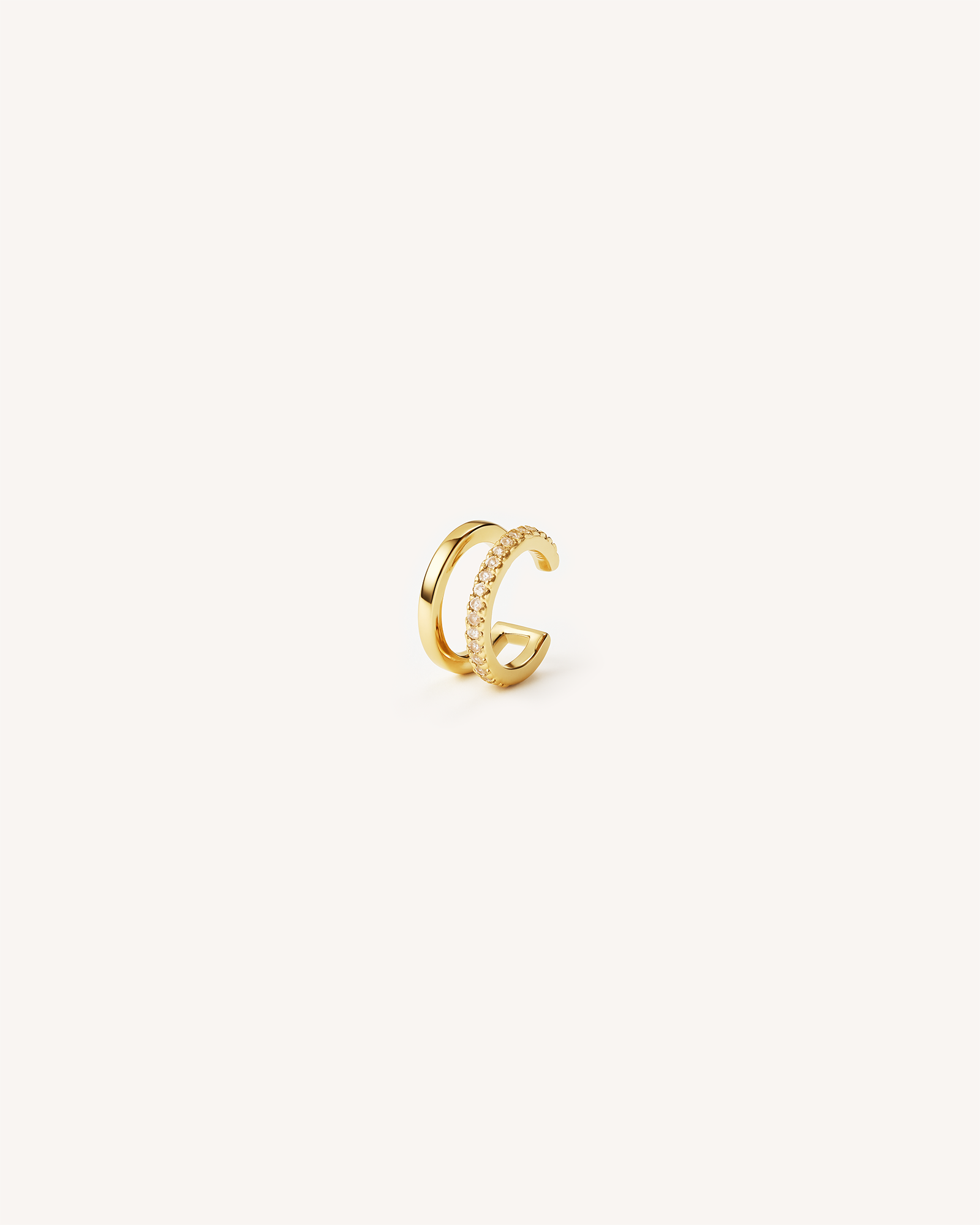 Double Pave Helix Ear Cuff in Gold