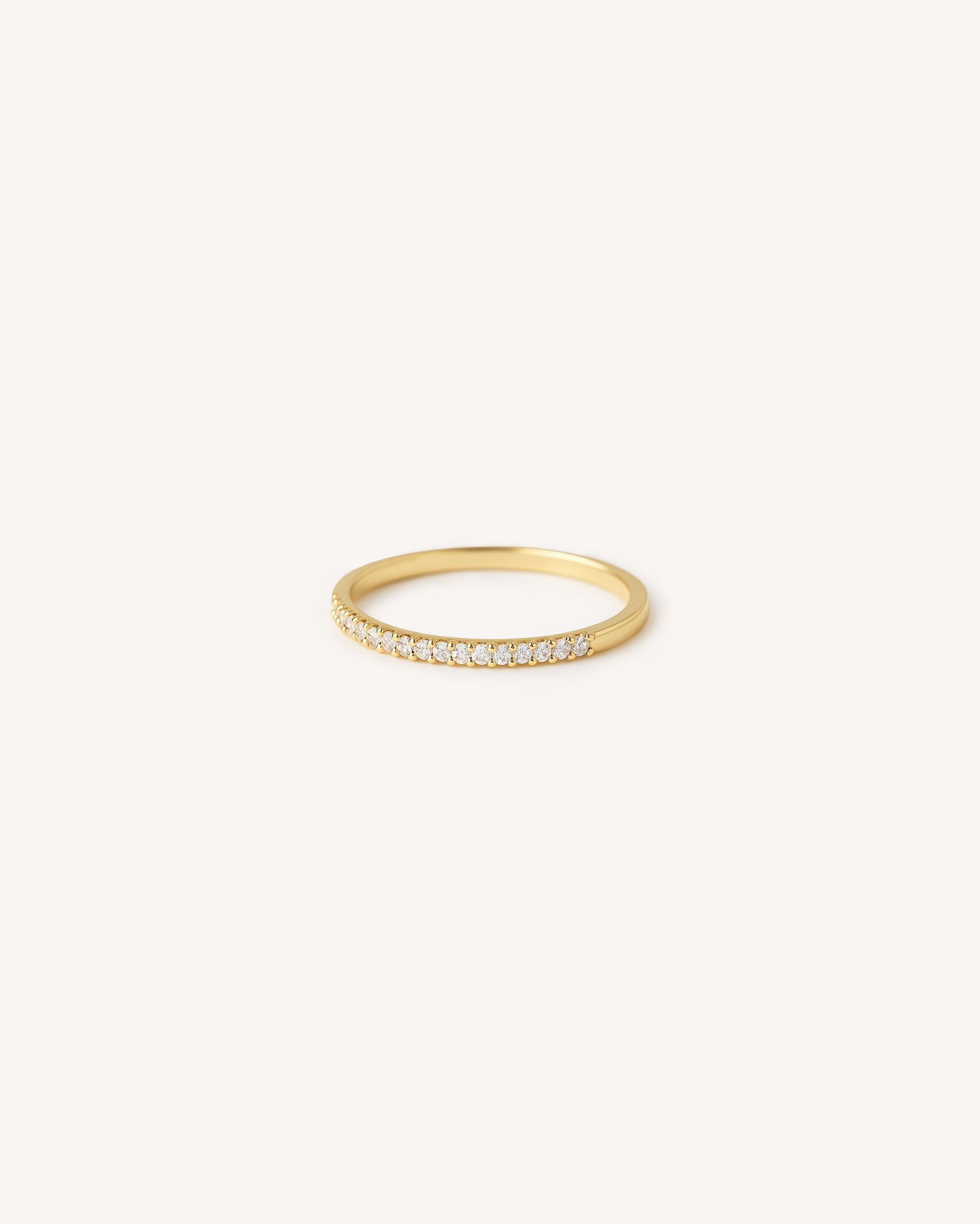 Half Eternity Pave Ring in Gold