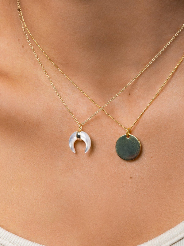 Mother of Pearl Horn Necklace