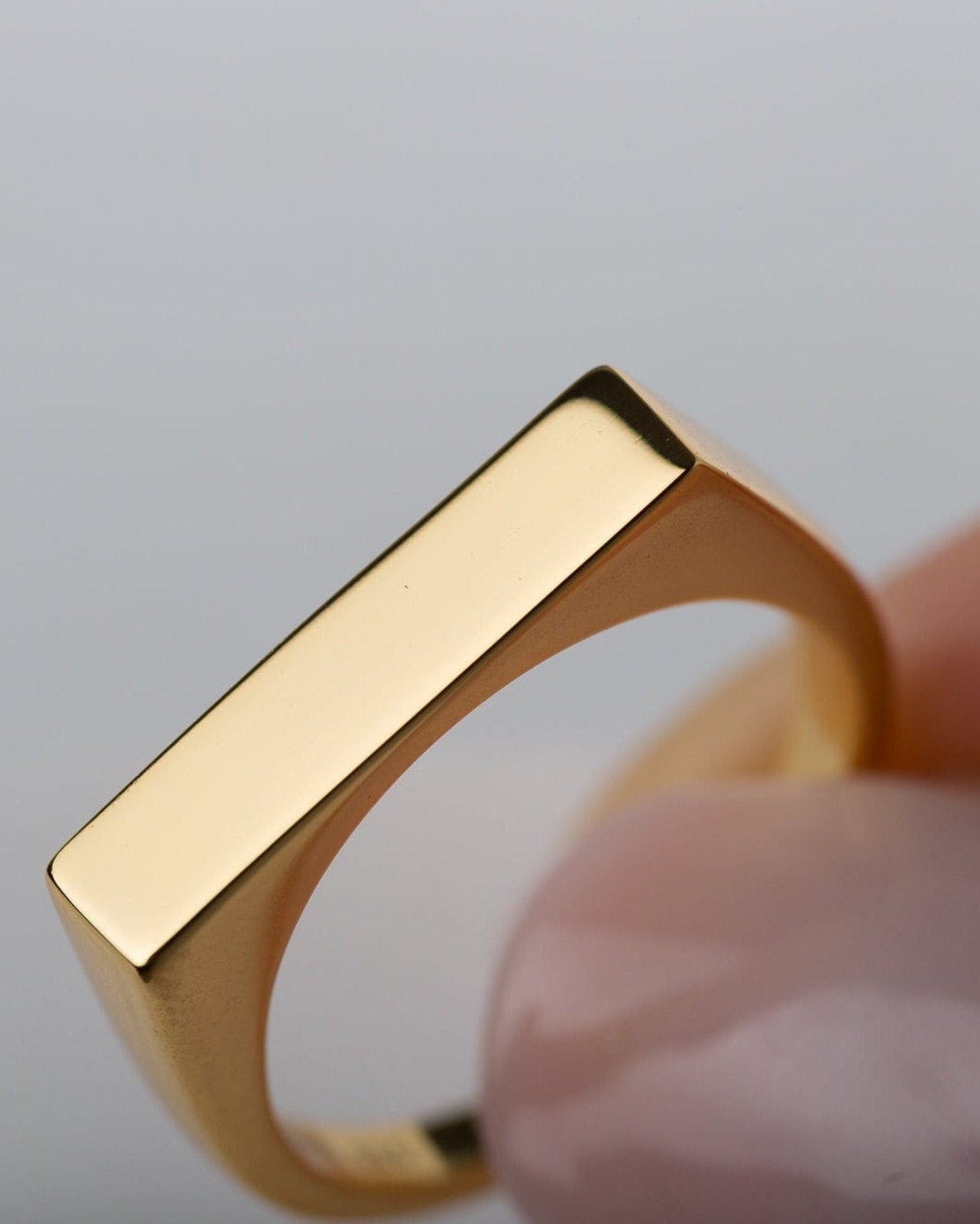 Rectangle Signet Ring in Gold — alternate view