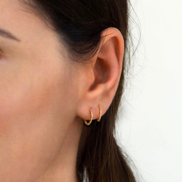 Thin Braid Hoops
