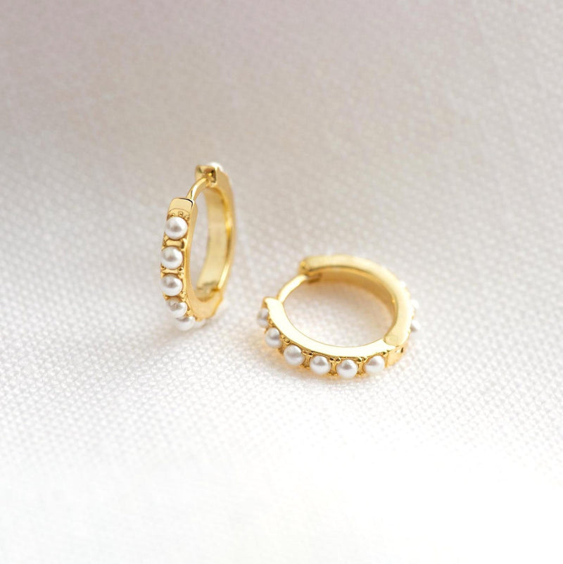 Dotted Pearl Hoops