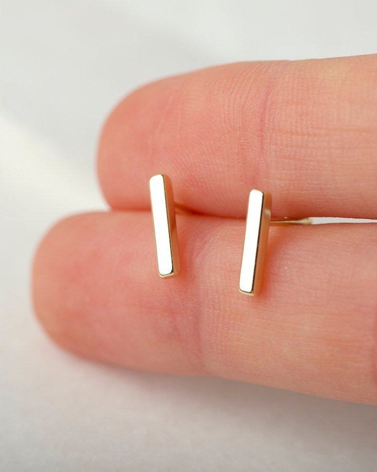 Mini Bar Studs in Silver — alternate view