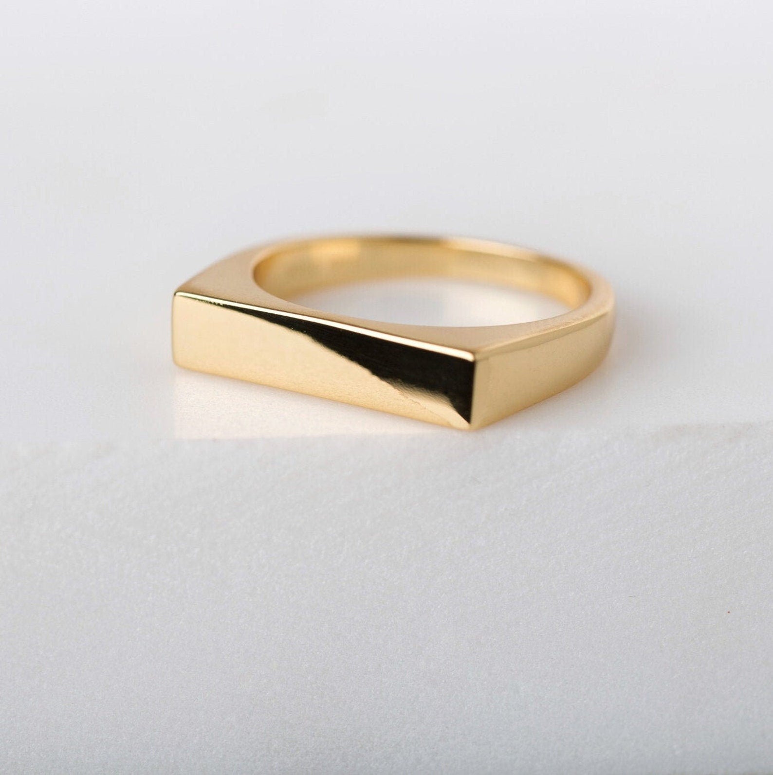 Rectangle Signet Ring in Gold — alternate view