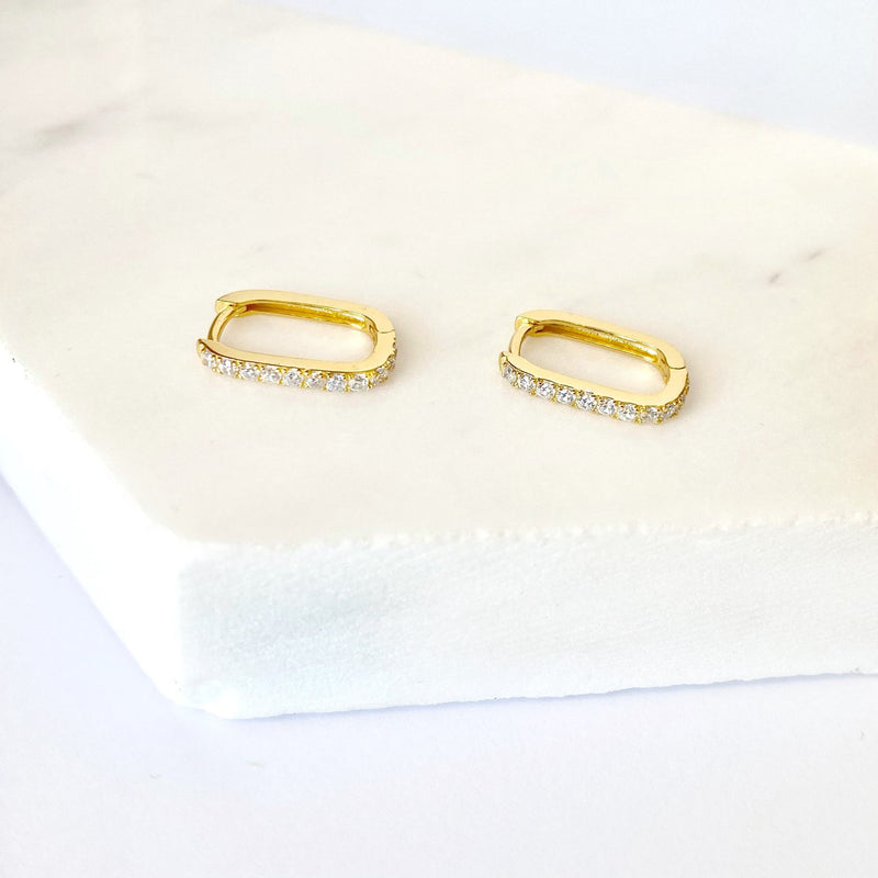 Oval Diamond Hoops