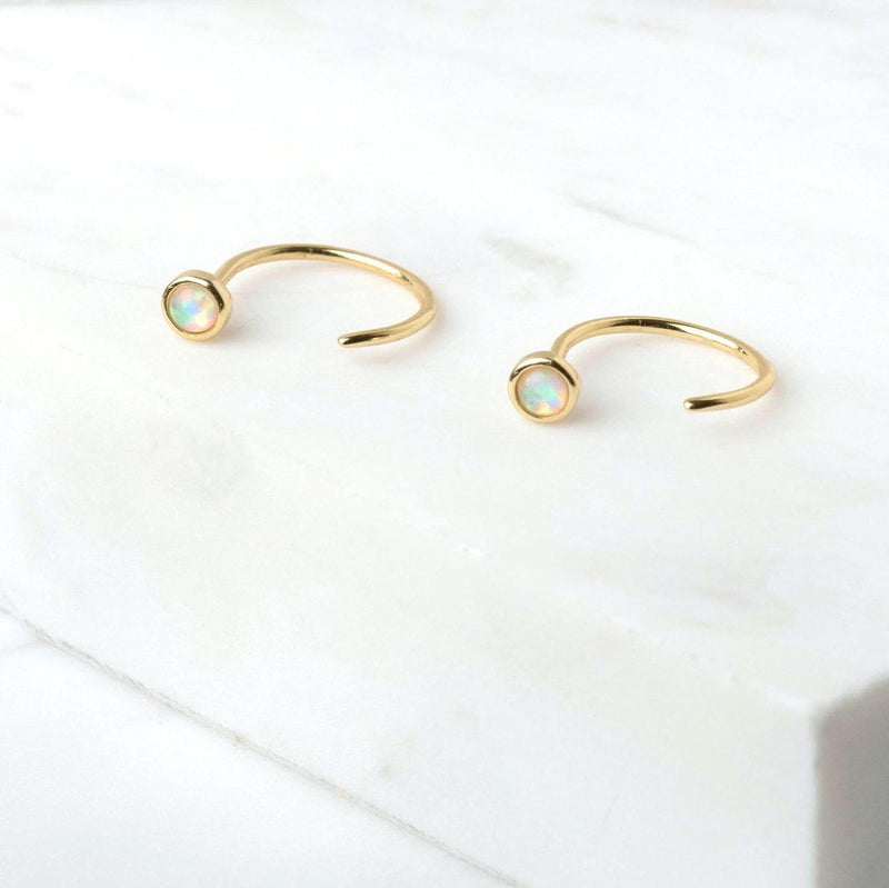 Opal Open Hoop Earrings