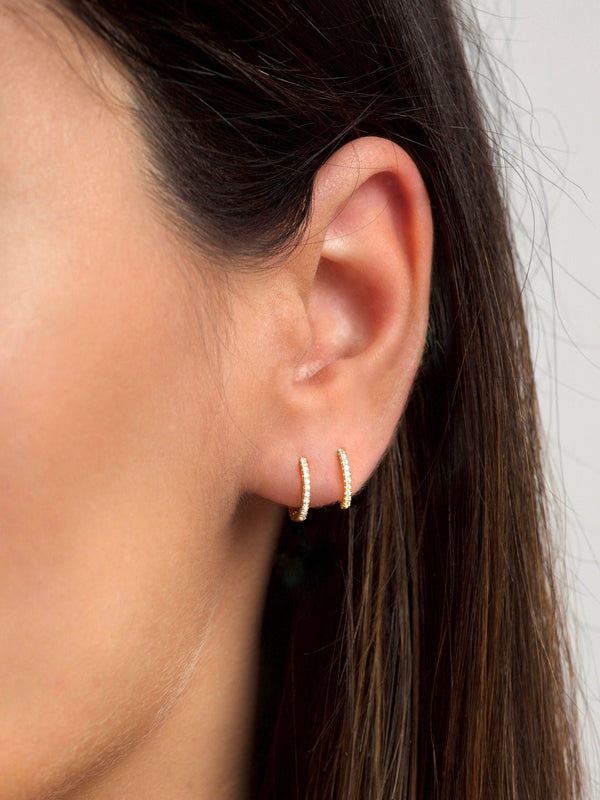 Thin Pavé Hoops