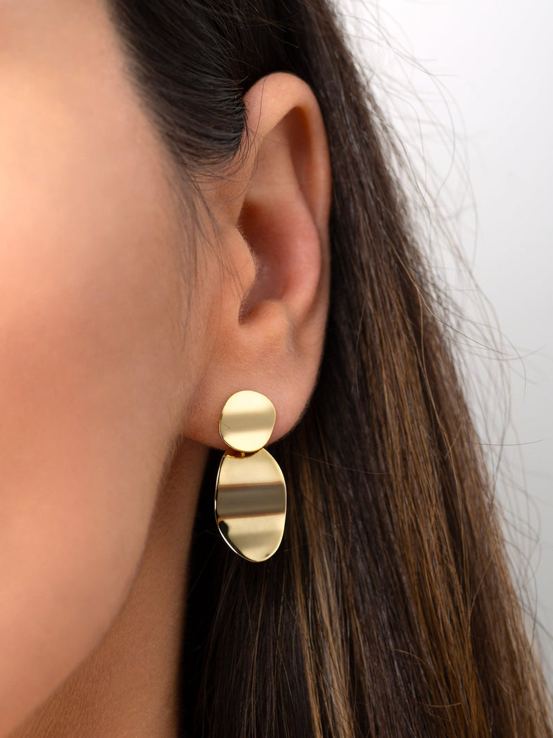 Wavy Disc Earrings