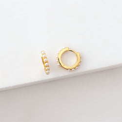 Dotted Pearl Hoops