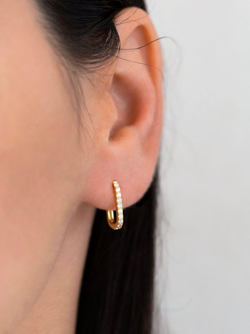 Oval Diamond Hoops