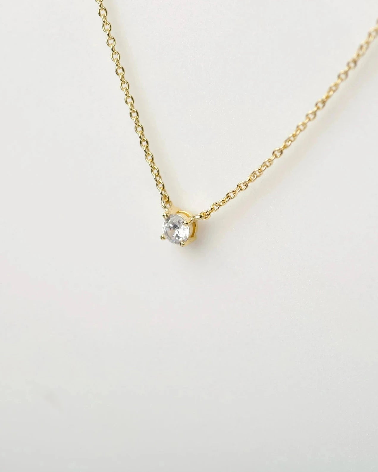 Mini Solitaire Necklace 4mm in Gold — alternate view