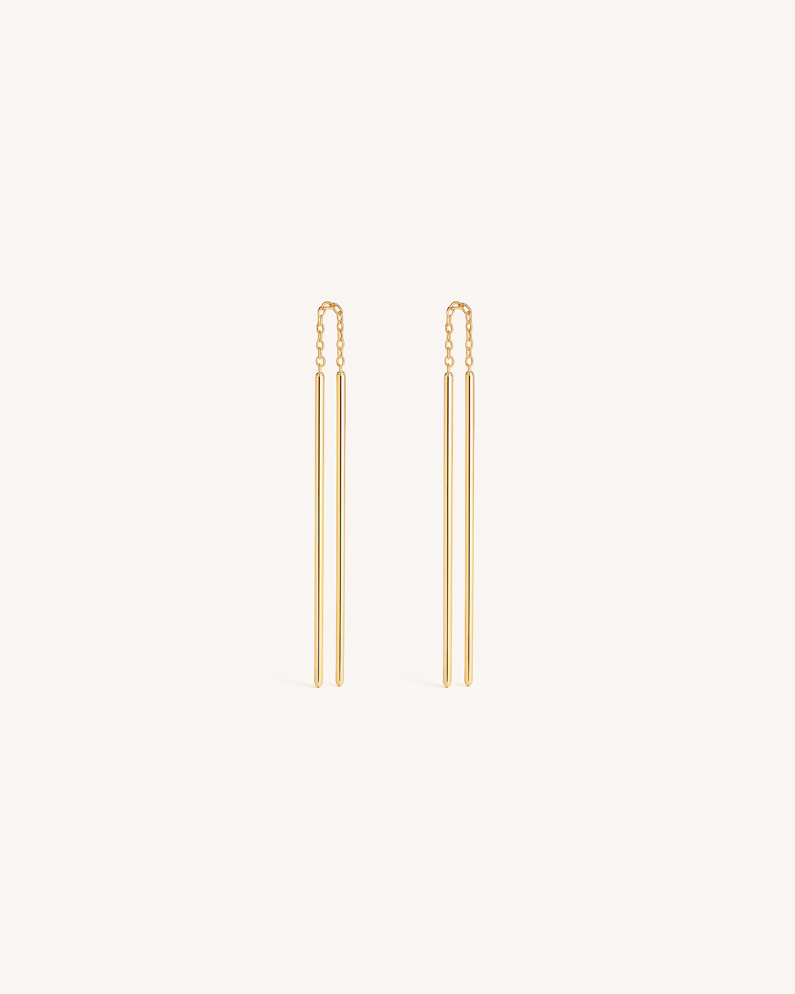 Line Threader Earrings in Gold