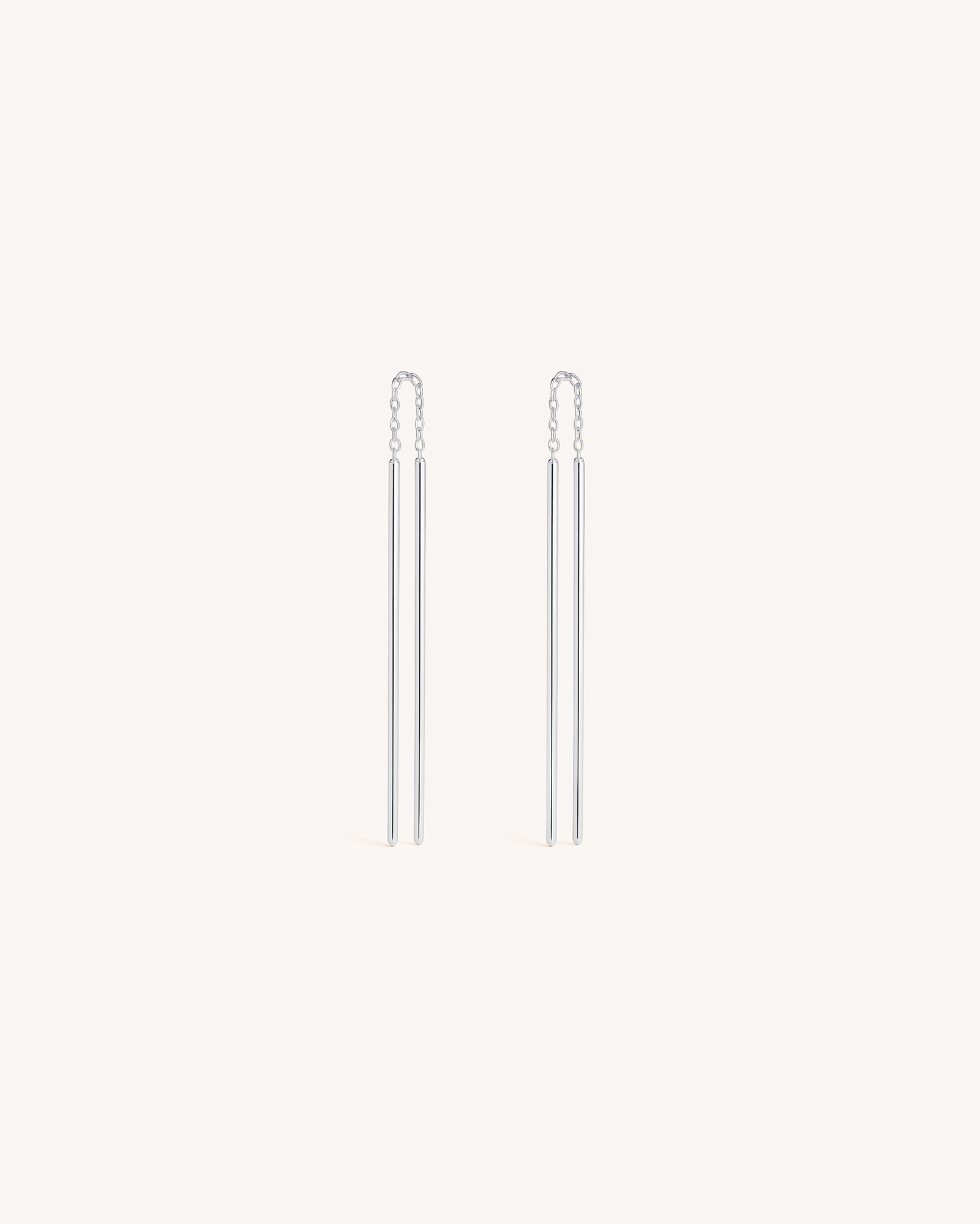 Line Threader Earrings in Silver