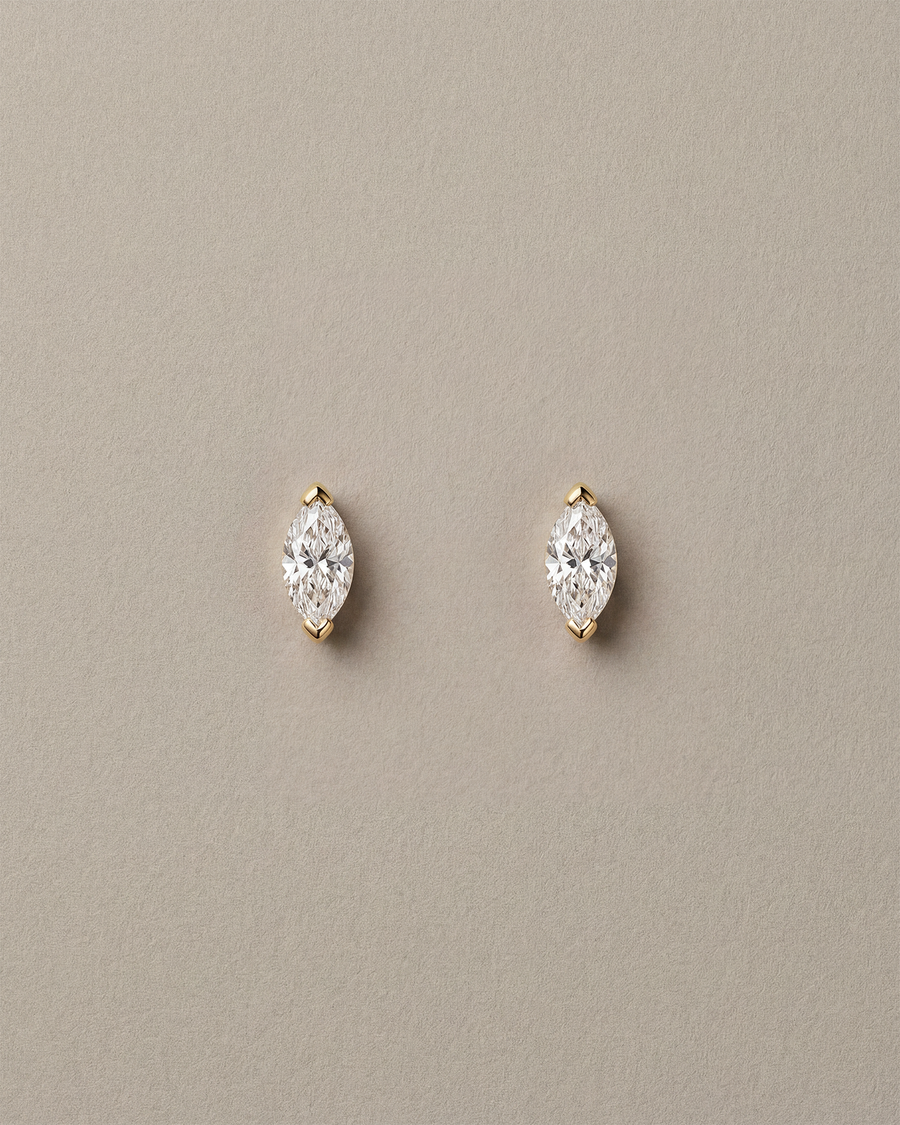 Marquise Stud Earrings in 18k gold