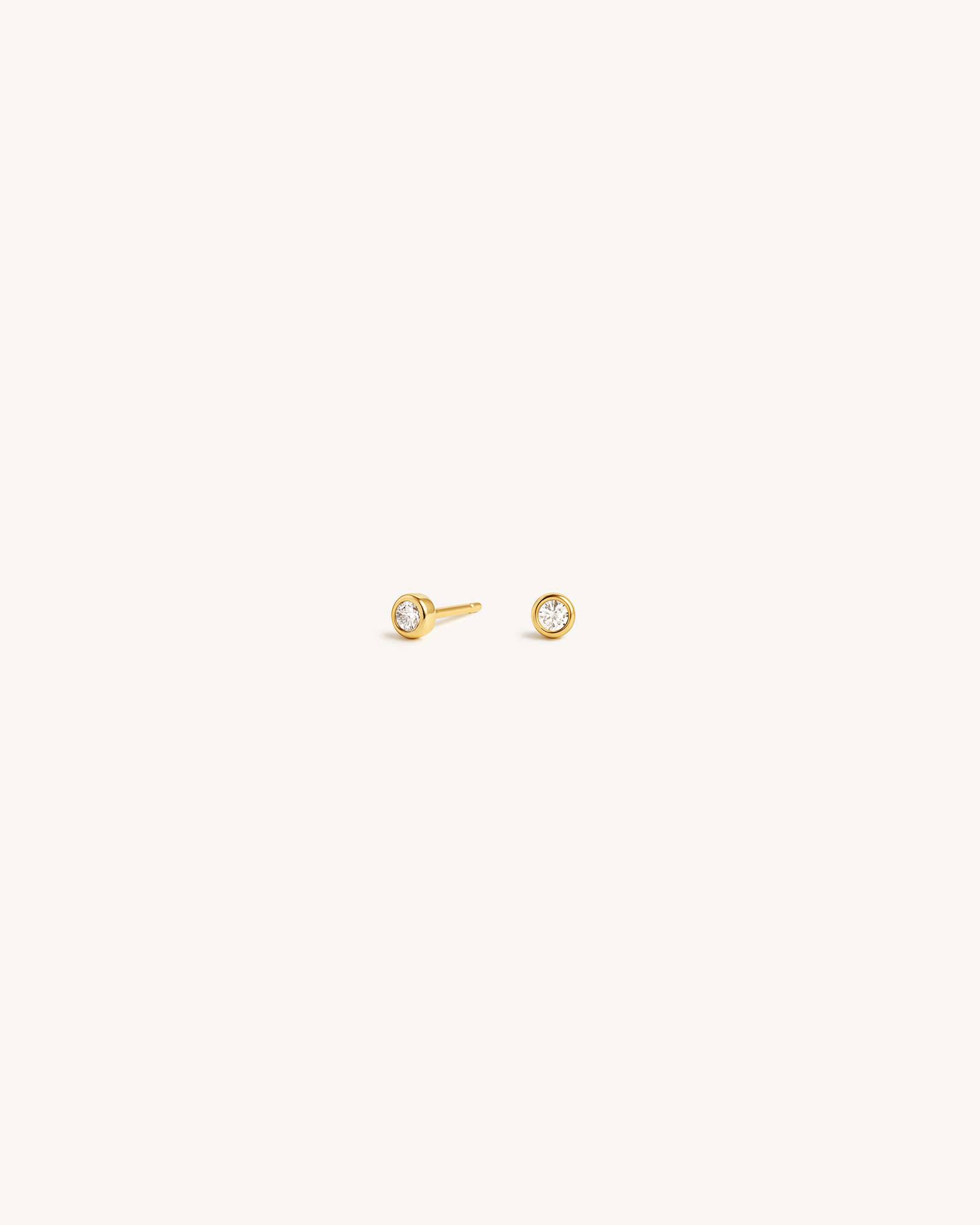 Mini Bezel Studs in Gold