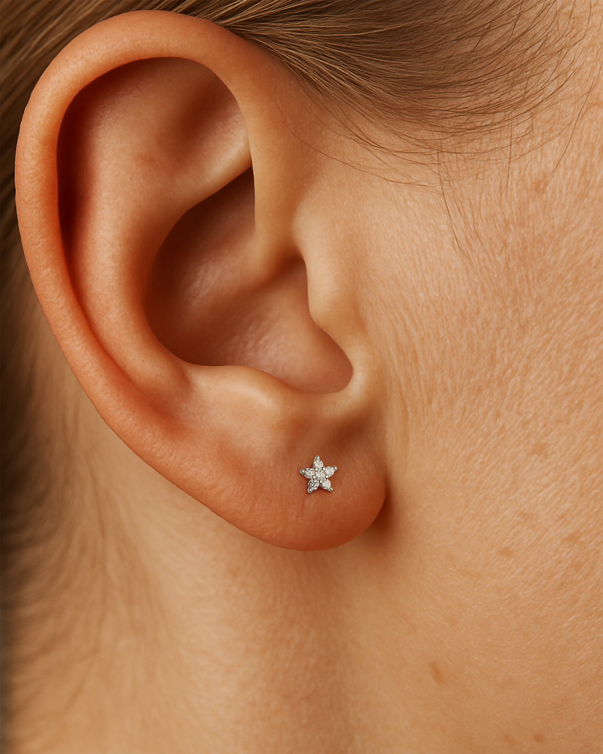 Mini Flower Studs in Silver — alternate view