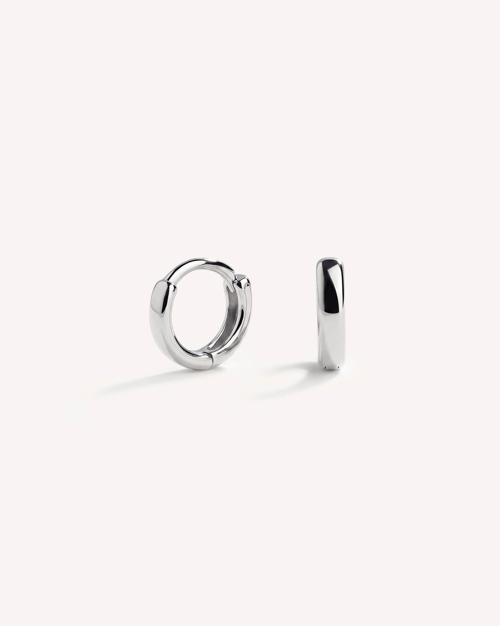Mini Huggie Hoops in Silver
