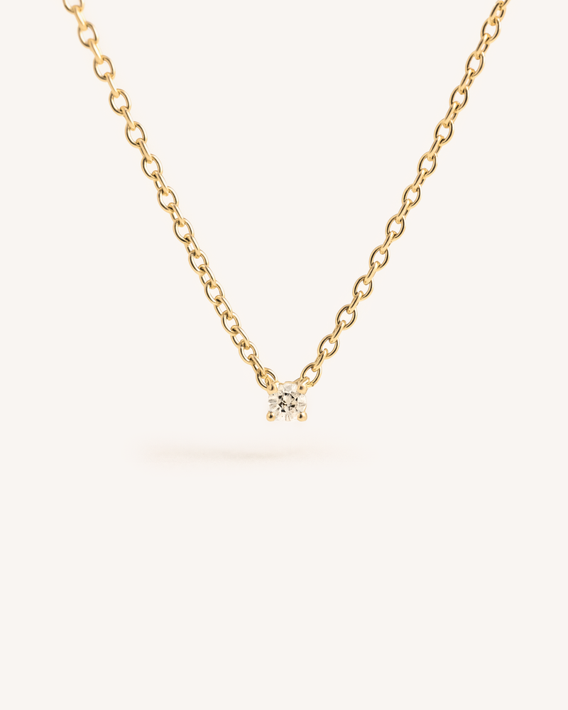 Mini Solitaire Necklace - 3mm