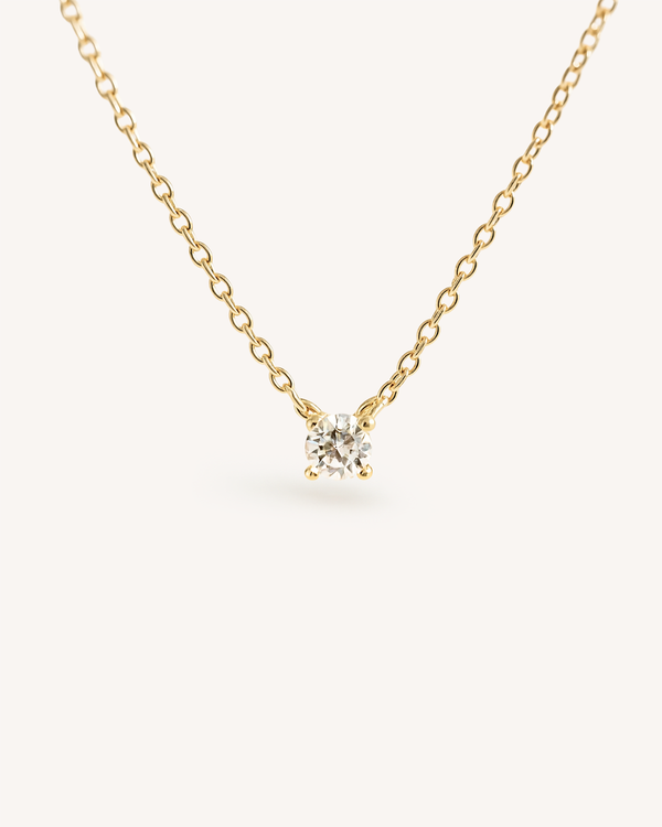Mini Solitaire Necklace - 4mm