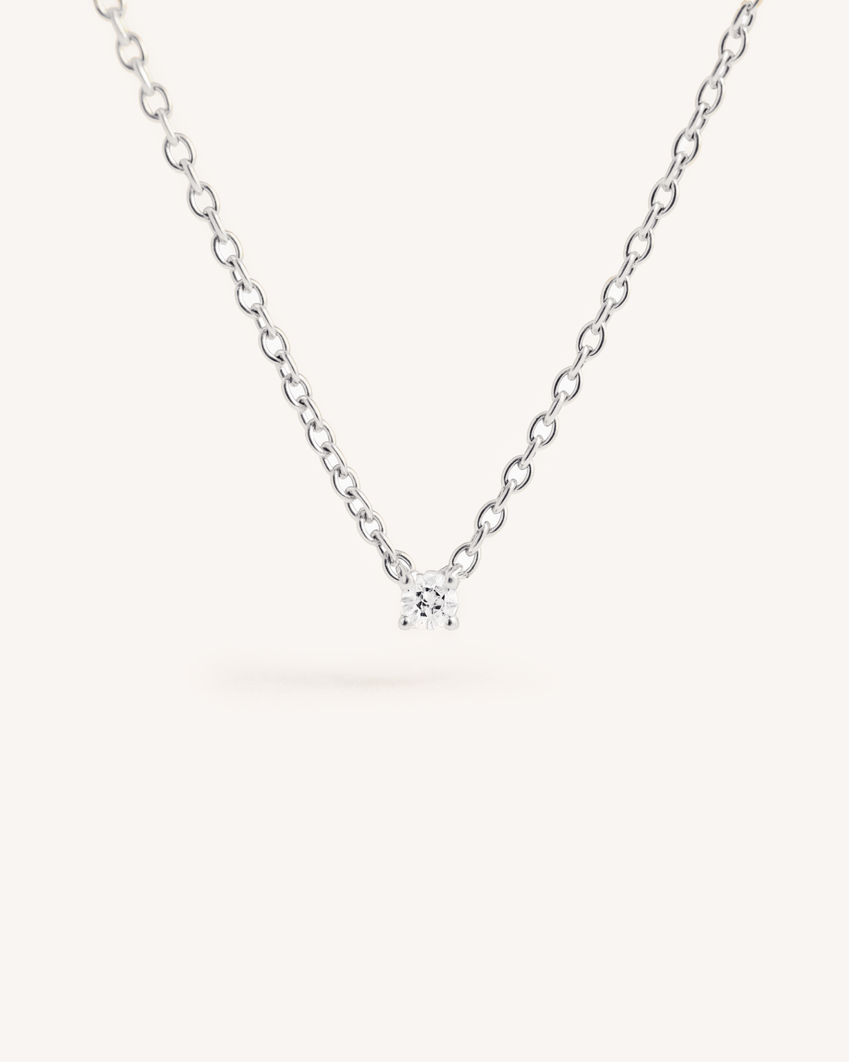 Mini Solitaire Necklace 3mm in Silver