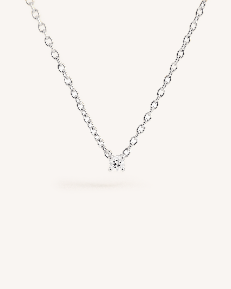 Mini Solitaire Necklace - 3mm