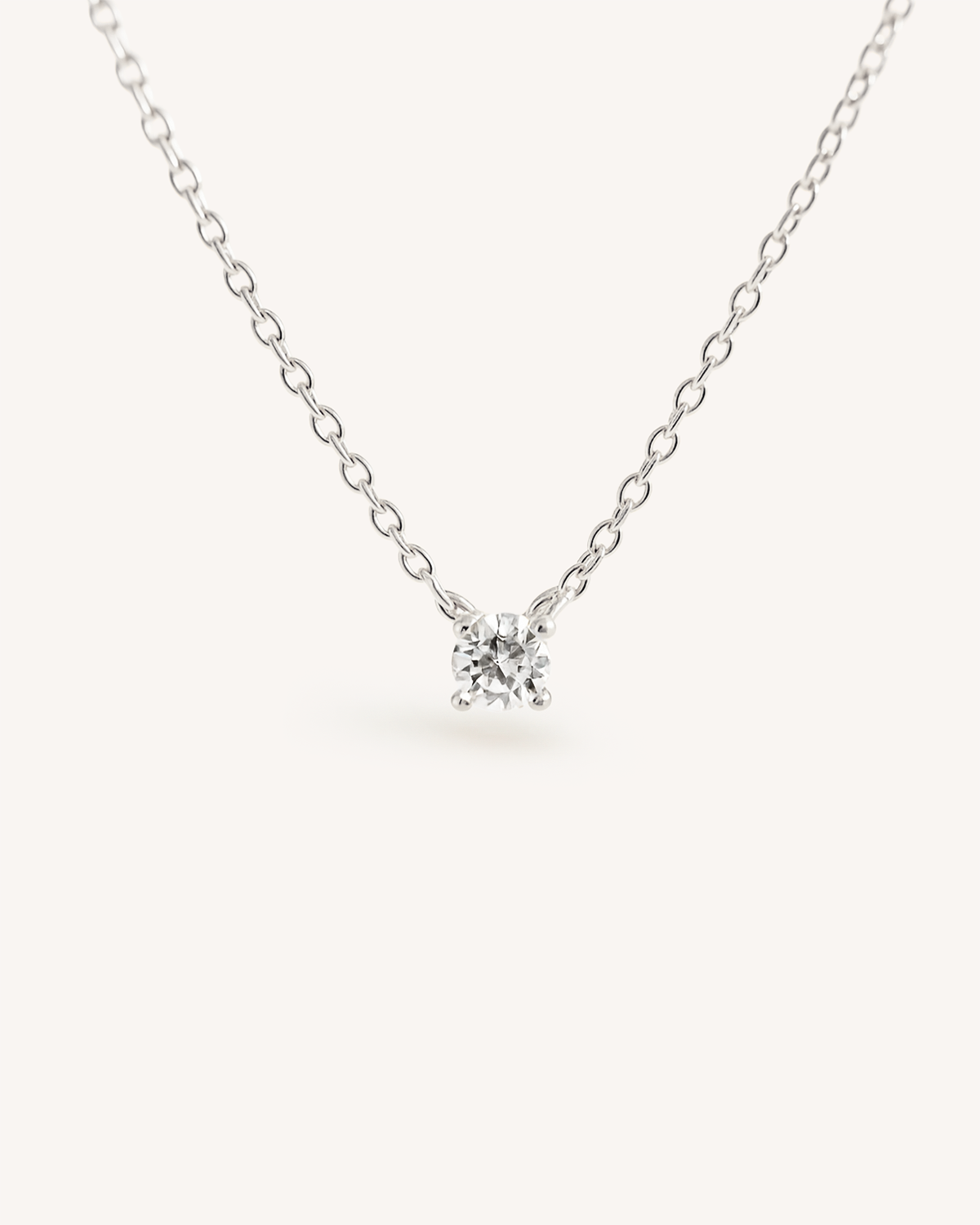 Mini Solitaire Necklace 4mm in Silver
