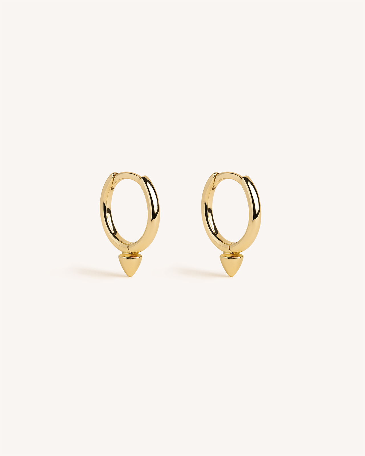 Mini Spike Huggie Hoops in Gold