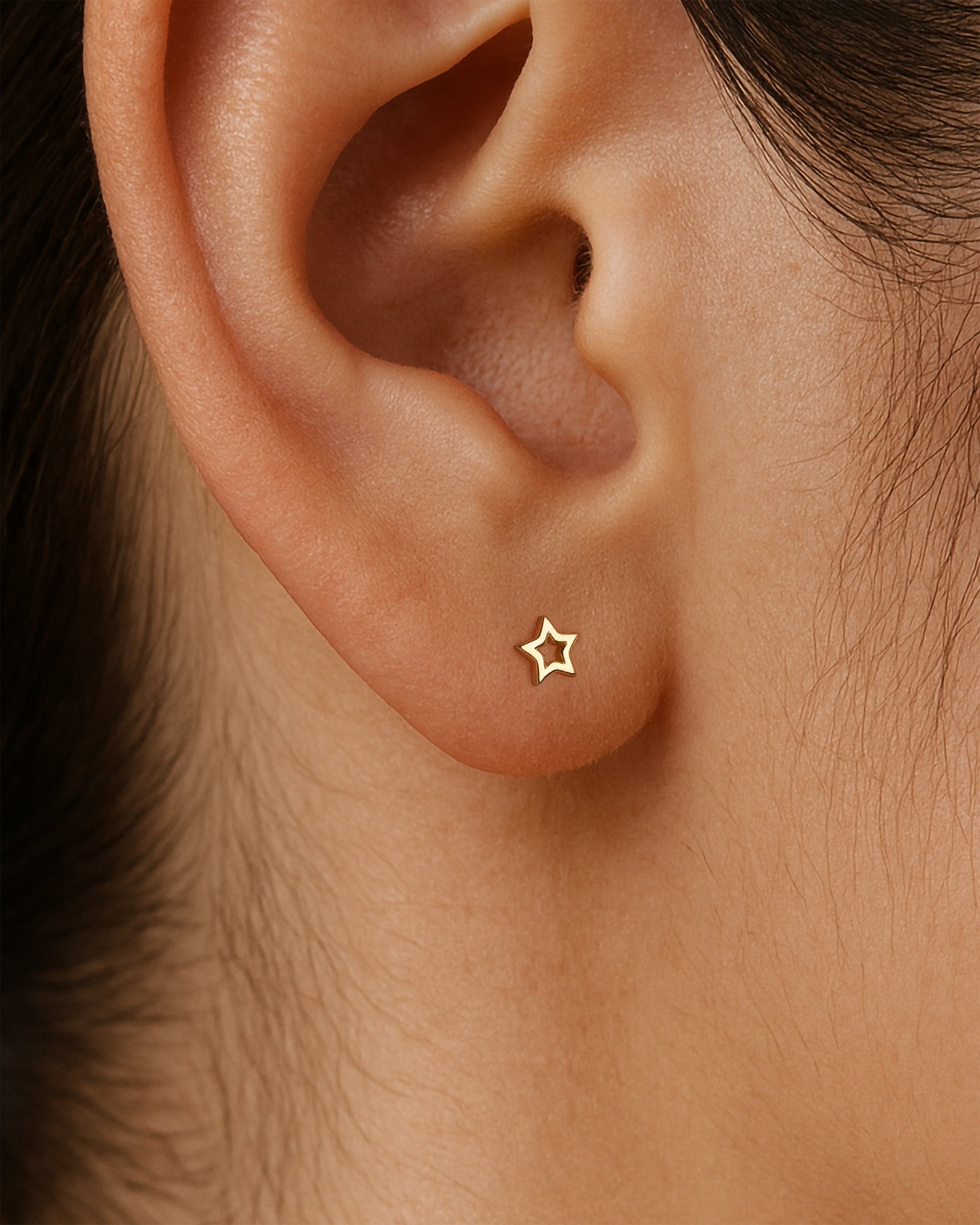 Mini Star Studs in Gold — alternate view