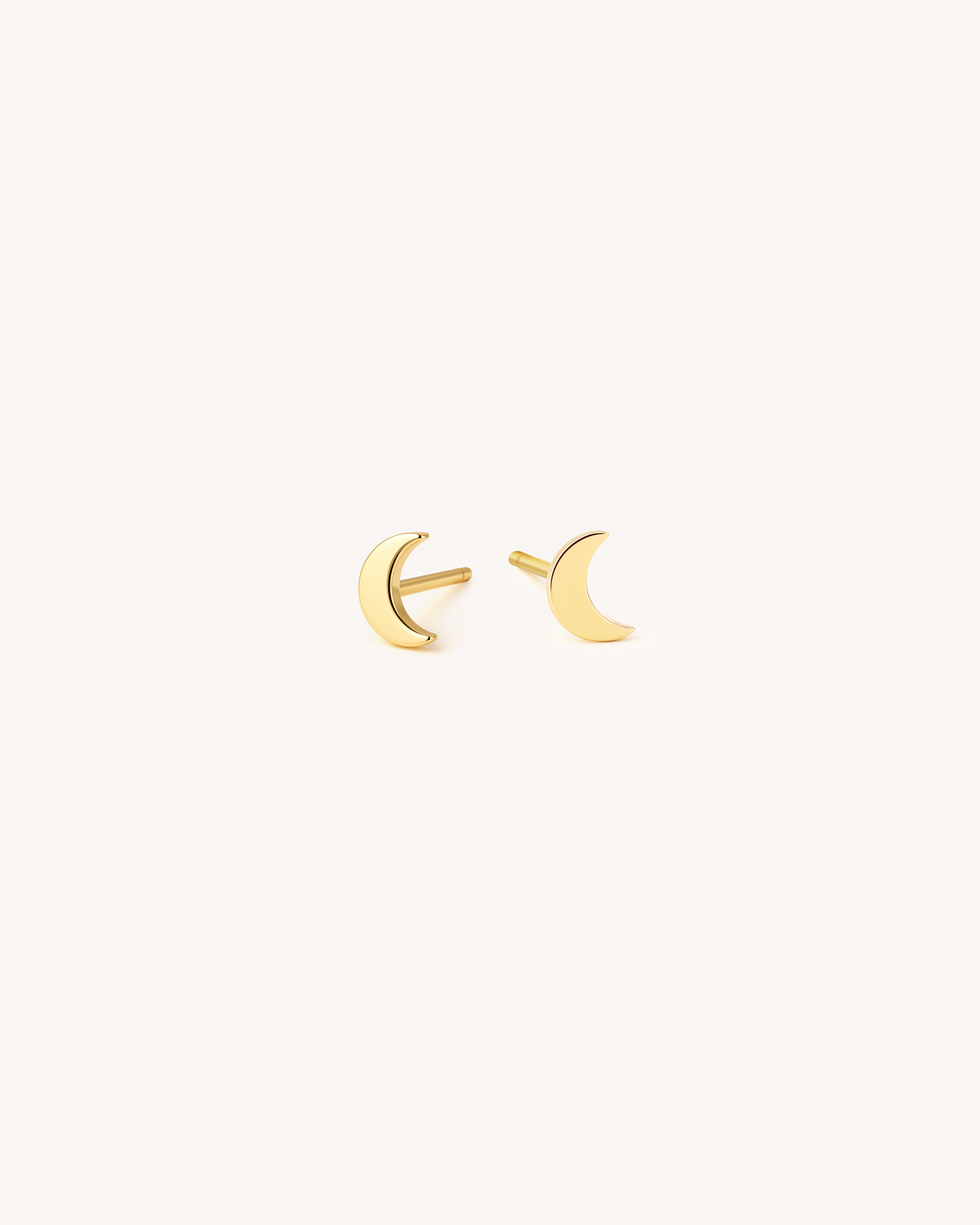 Moon Studs in Gold