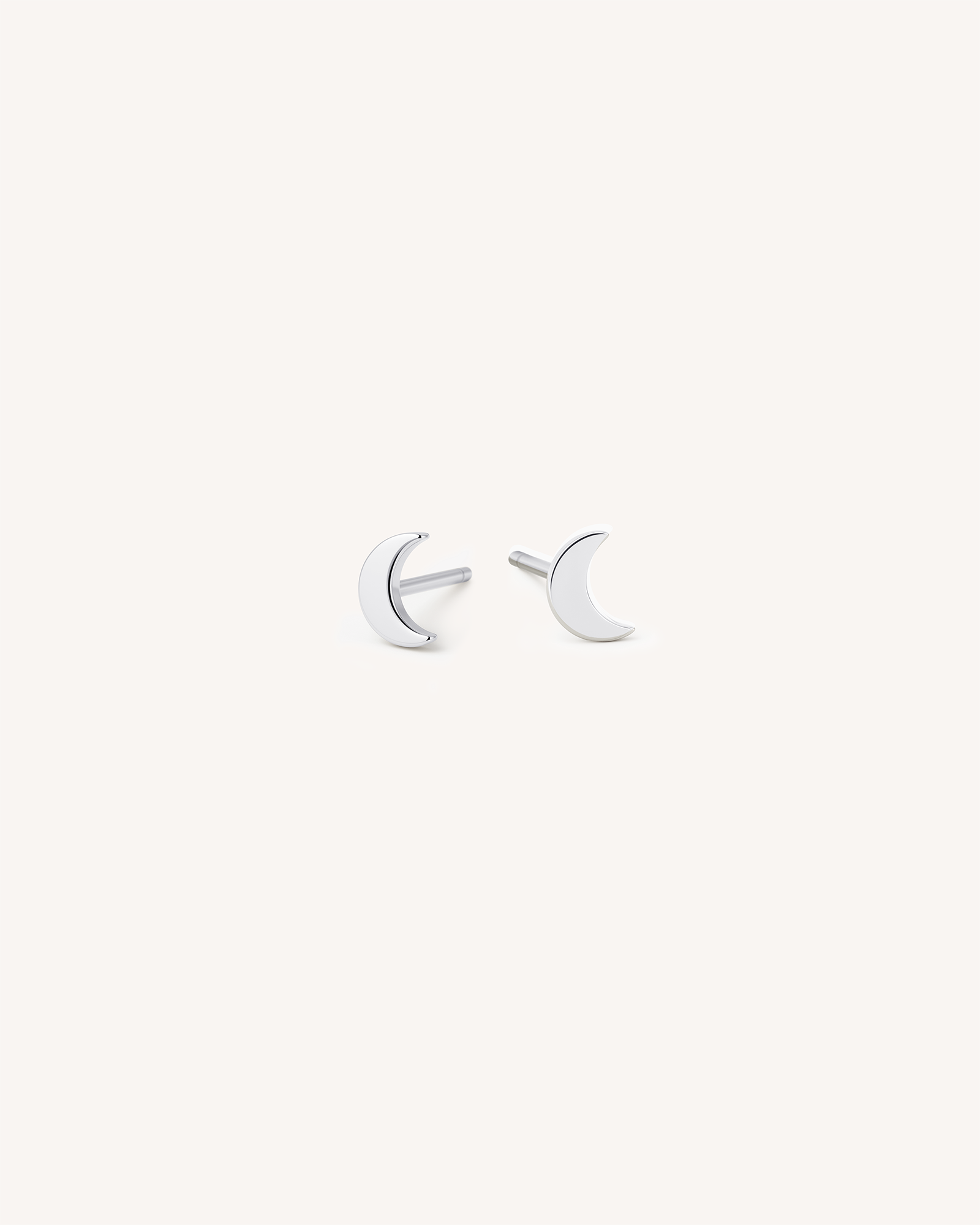 Moon Studs in Silver