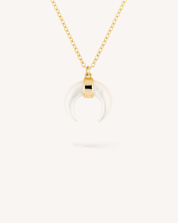 Mother of Pearl Horn Necklace