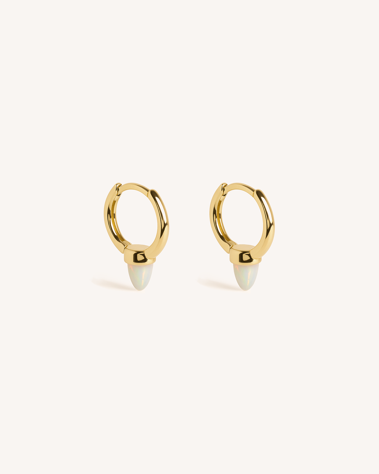 Opal Spike Huggie Hoops in Gold