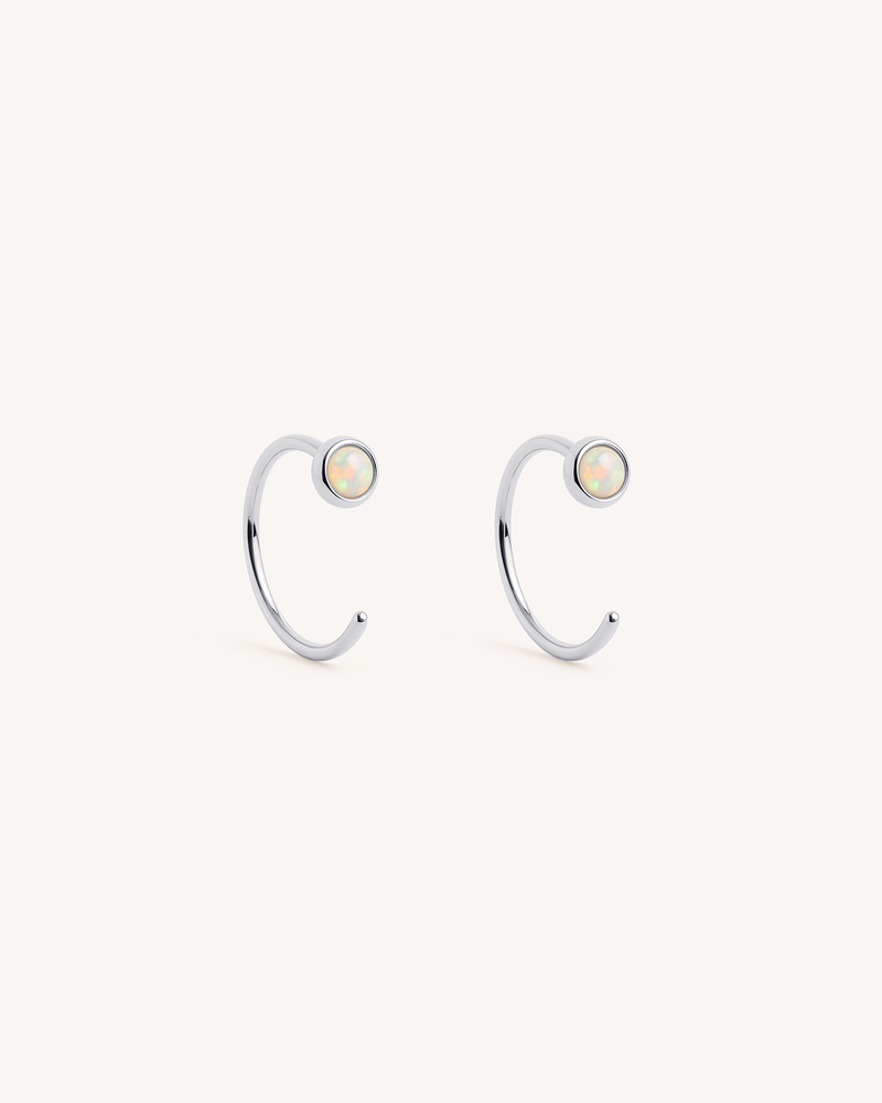 Opal Open Hoop Earrings