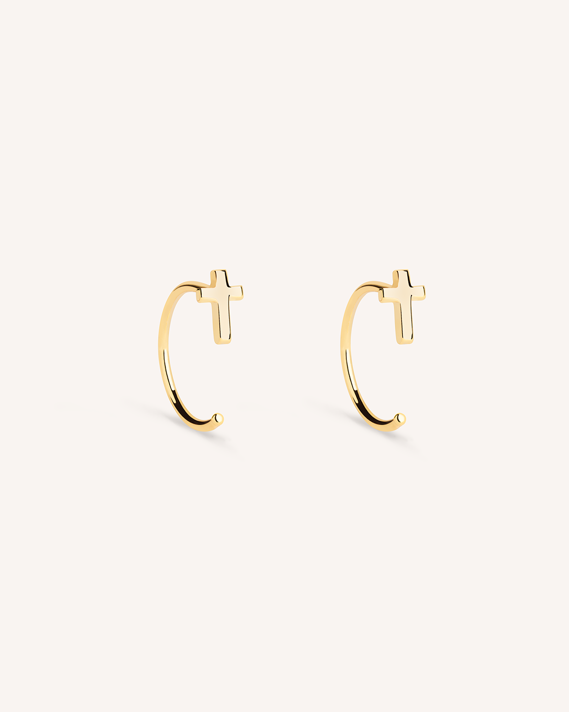 Open Cross Earrings in Gold