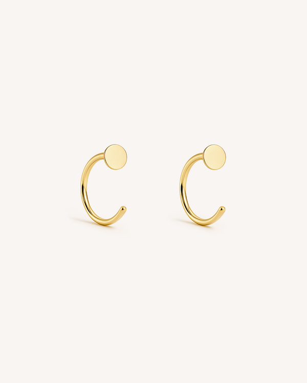 Open Disc Huggie Earrings