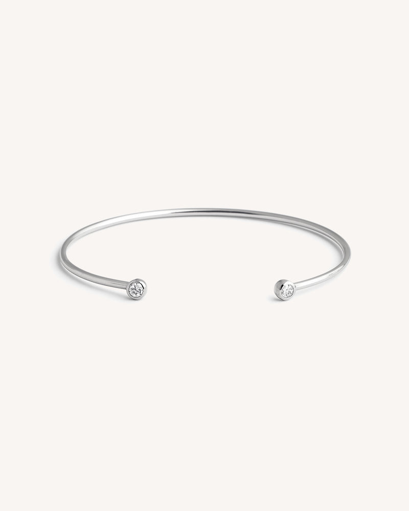 Double Solitaire Open Cuff Bracelet