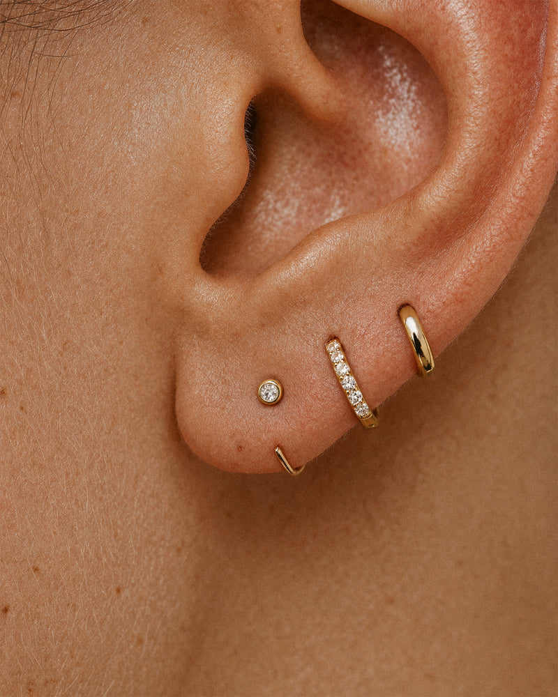 Open Solitaire Huggie Earrings