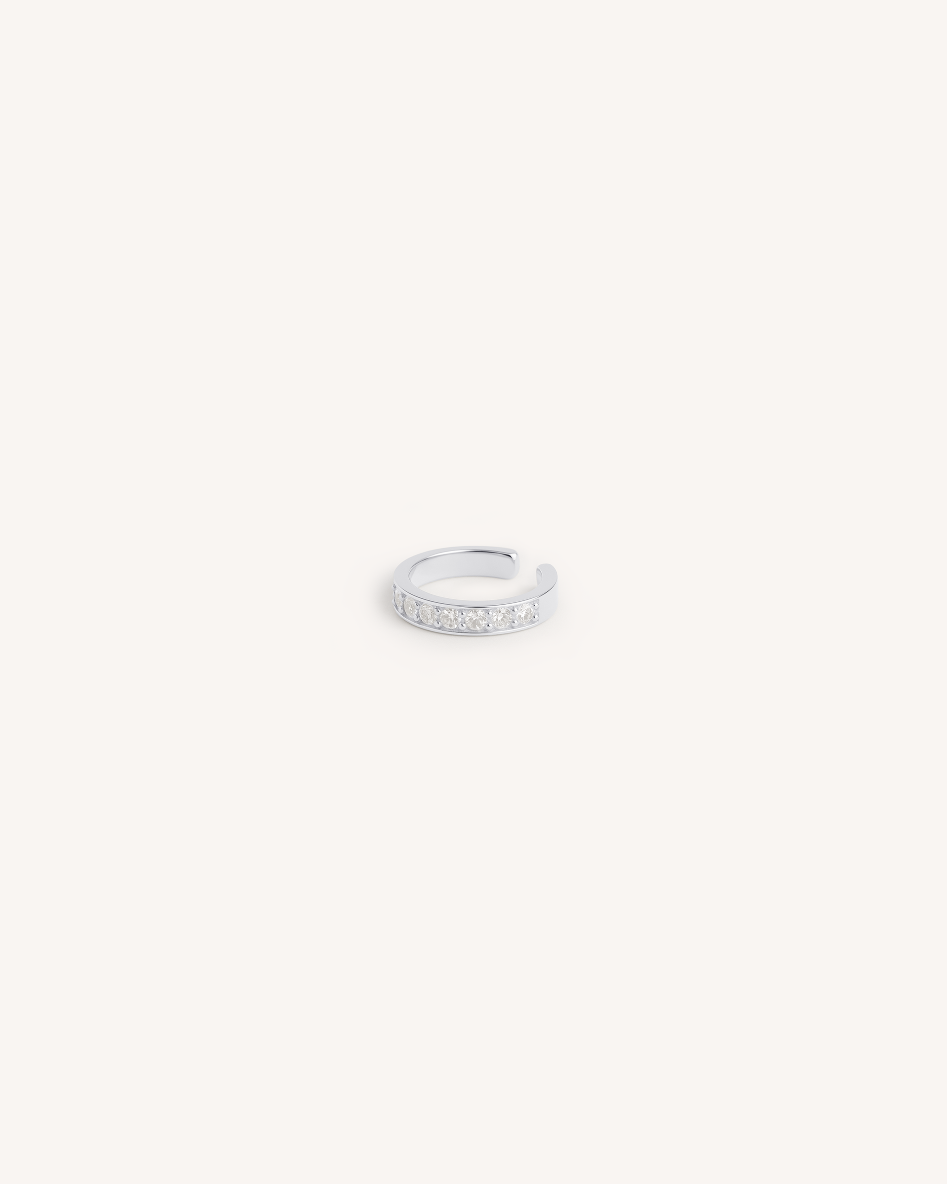 Pave Conch Ear Cuff in Silver