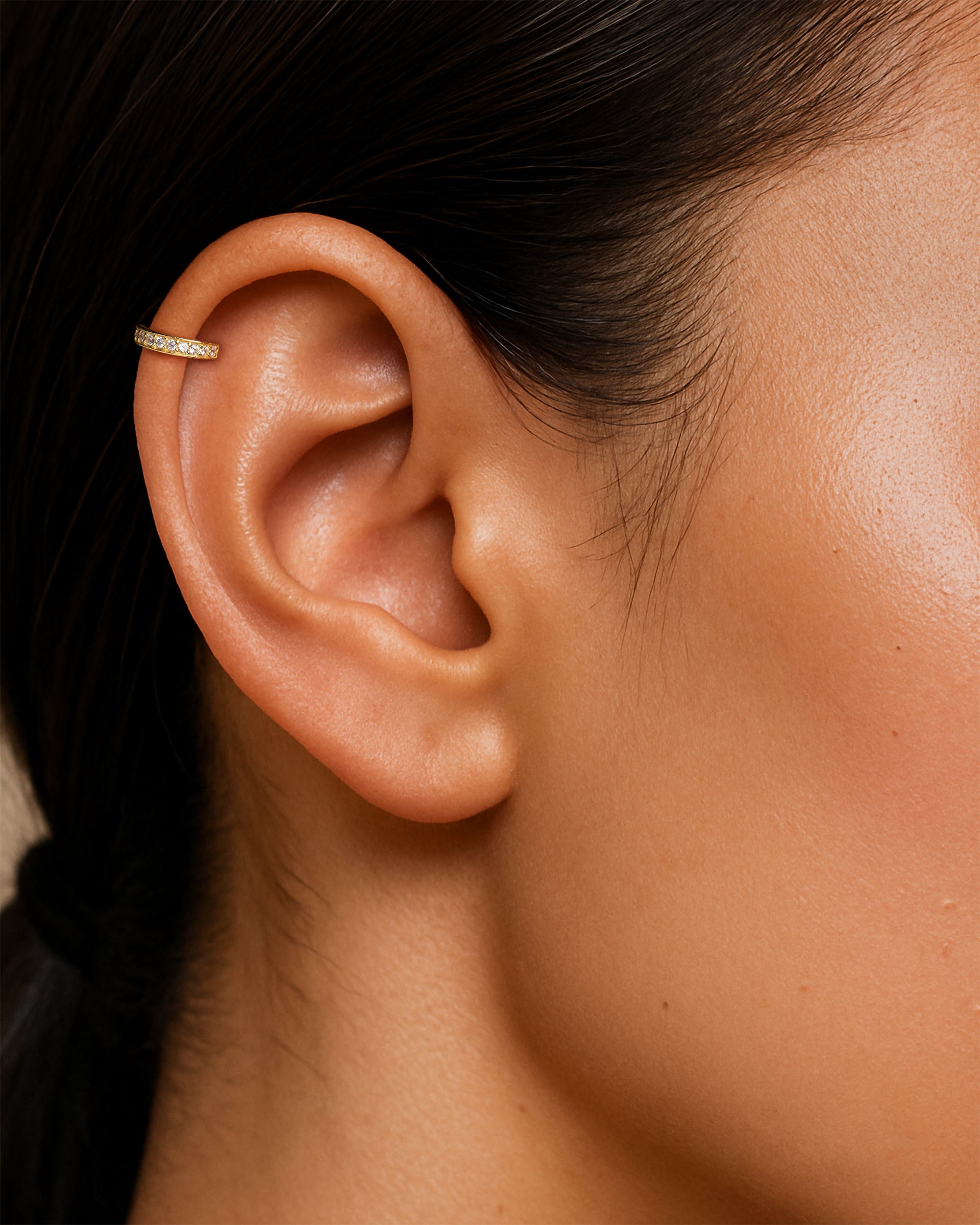 Pave Helix Ear Cuff in Gold — alternate view
