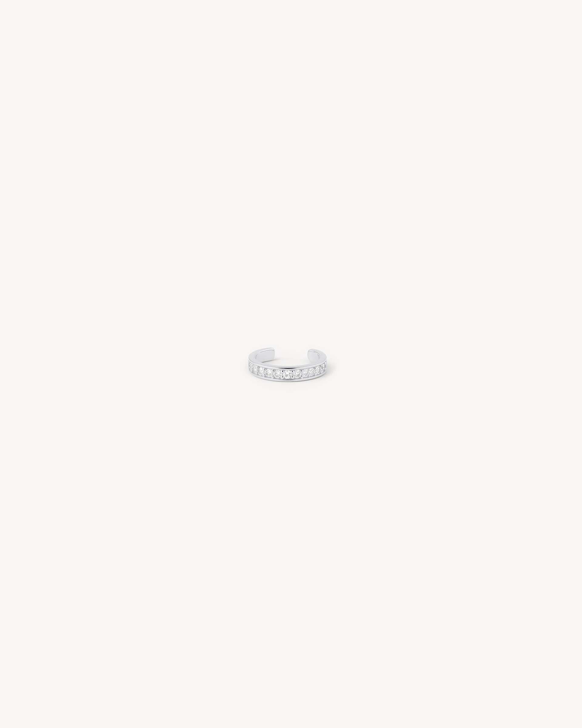 Pave Helix Ear Cuff in Silver