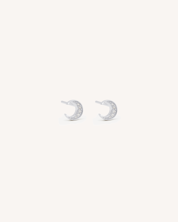 Pavé Moon Studs