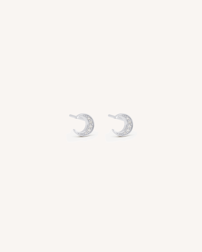 Pavé Moon Studs