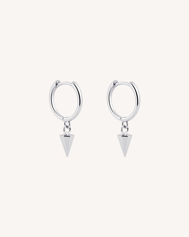 Pyramid Huggie Hoops
