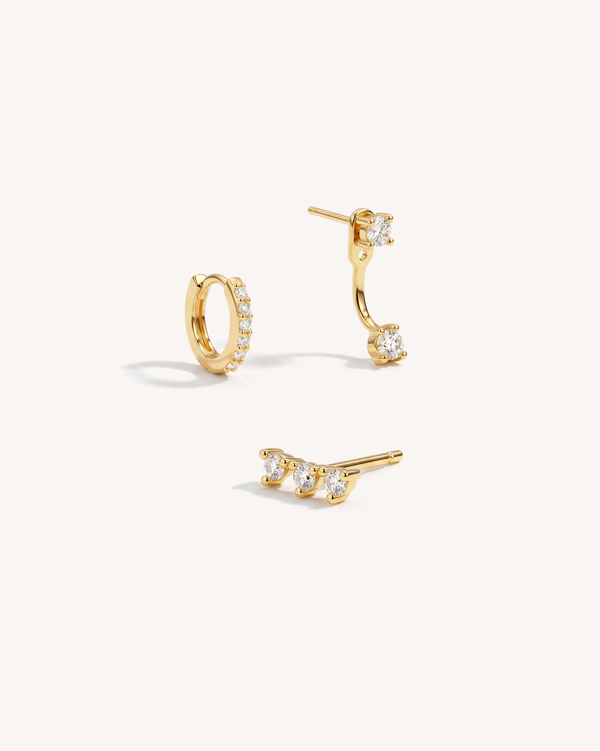 Everyday Crystal Ear Set in Gold