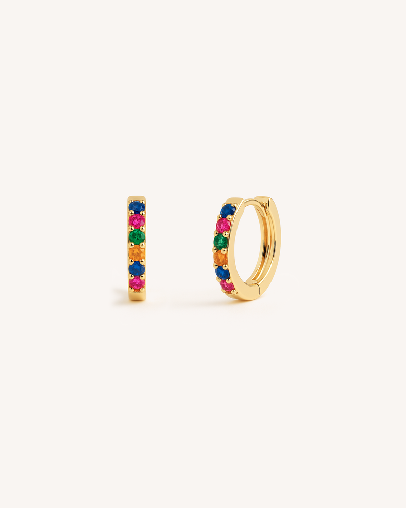 Rainbow Huggie Hoops